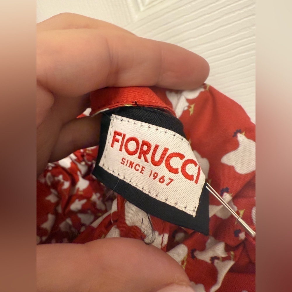 Fiorucci Women’s Red White Chicken Print Ruched Mini Dress Halter Size 42 - Picture 7 of 9